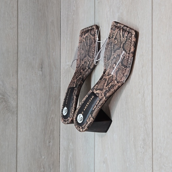 NEW Good American Women Square Toe Slide Heels Sandals shoes sz 6.5 - Picture 3 of 14